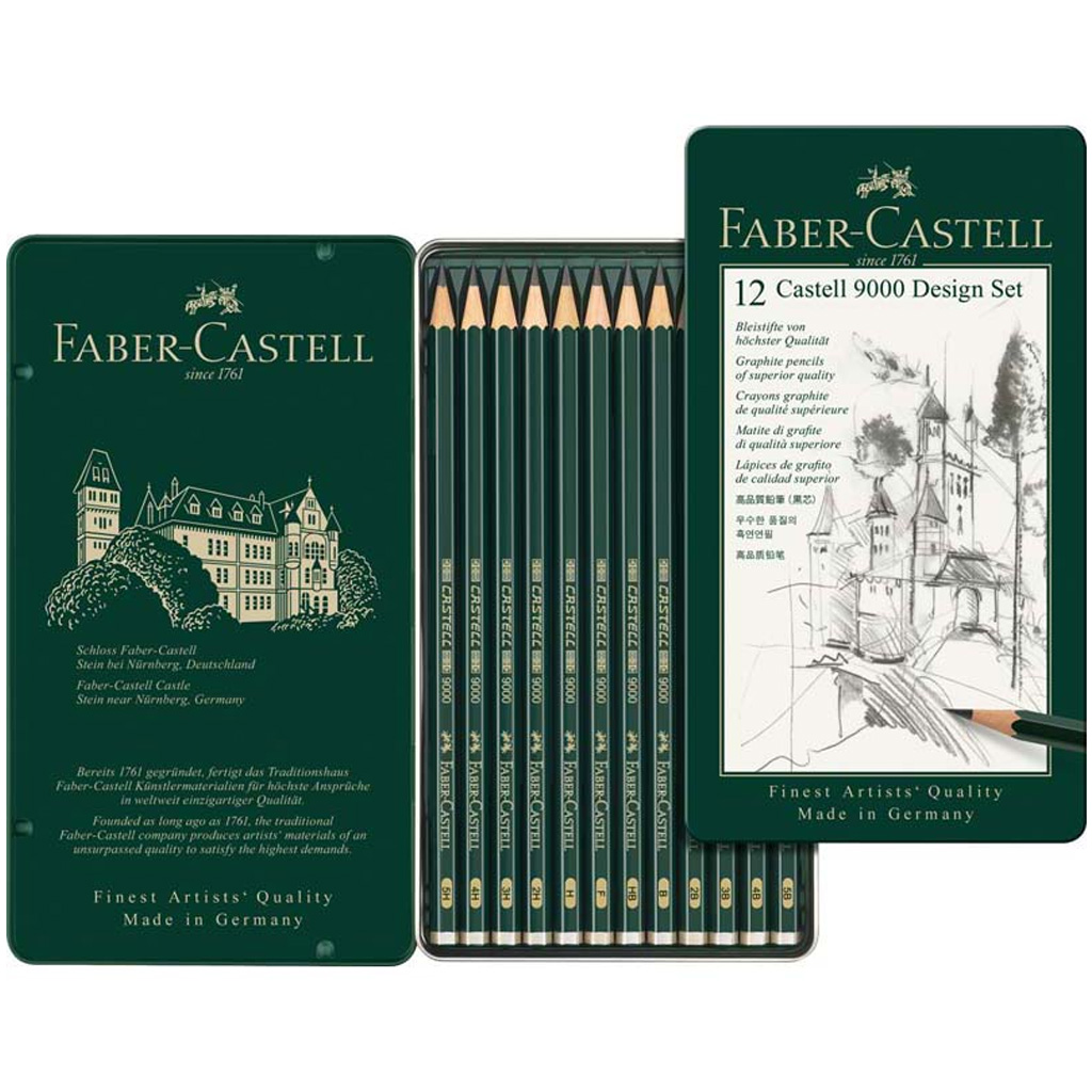 Faber-Castell: 9000 Design grafitceruza szett fém dobozban 12db-os