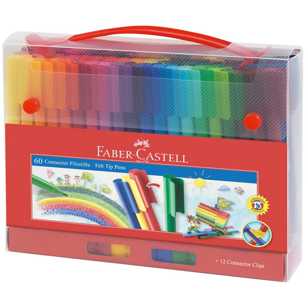 Faber-Castell: Connector Filctoll Készlet – 60 db-os szett praktikus tárolóban