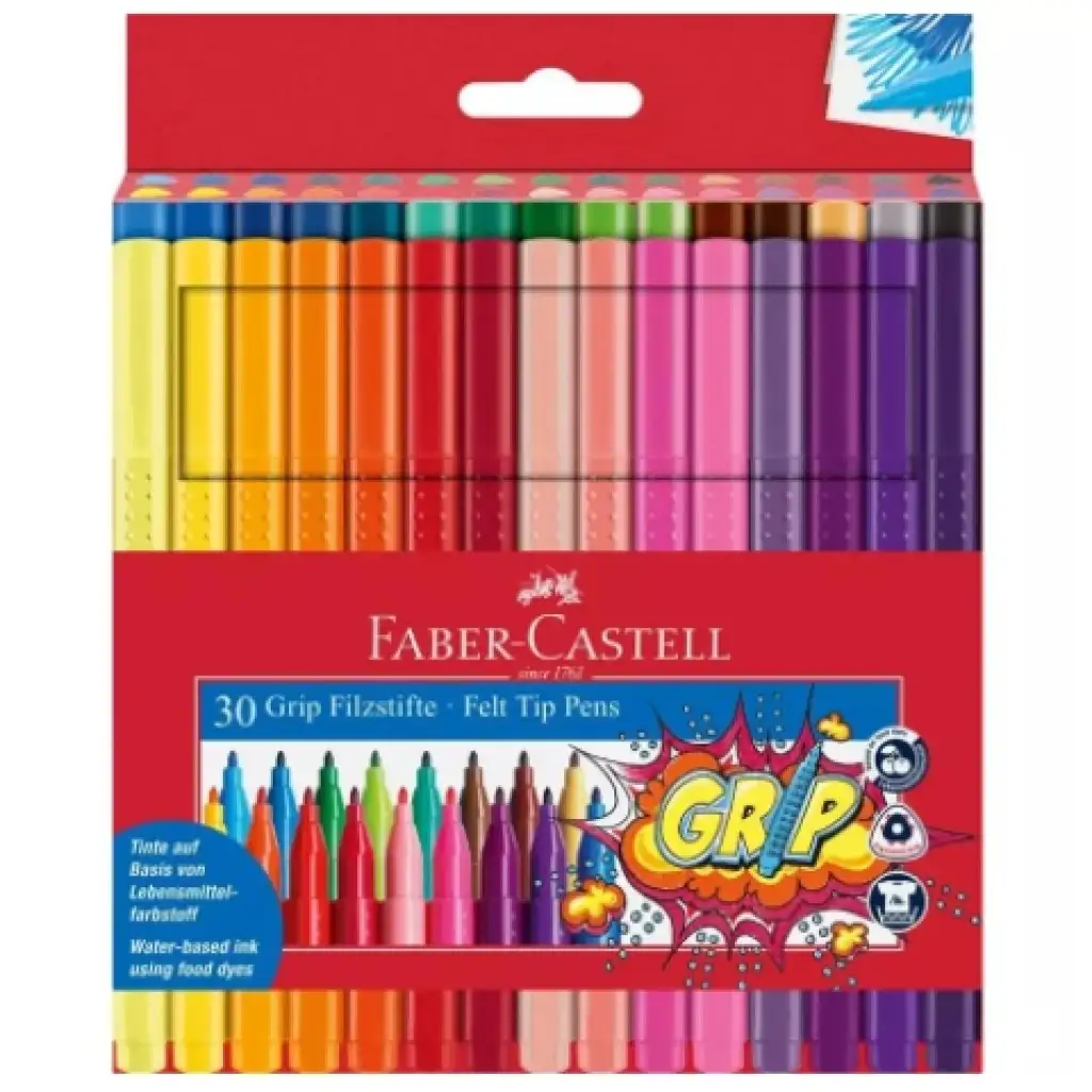 Faber-Castell: Grip 30db-os színes filctoll szett