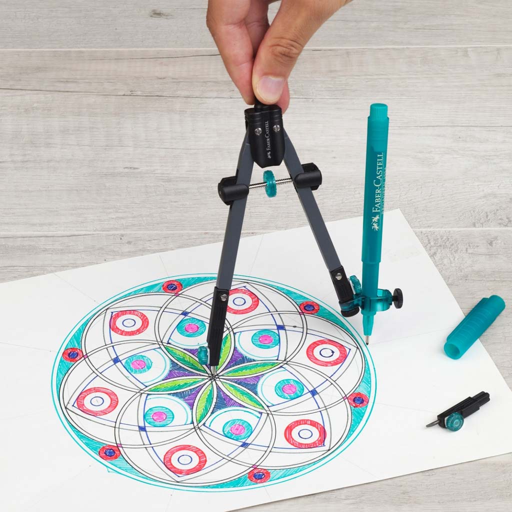 Faber-Castell: Gyorsállítású Körző Készlet Univerzális Adapterrel – Ezüst színben kép 3