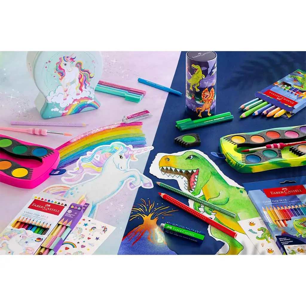 Faber-Castell: Jumbo GRIP dinoszauruszos színesceruza készlet 8+2db-os csomag kép 2