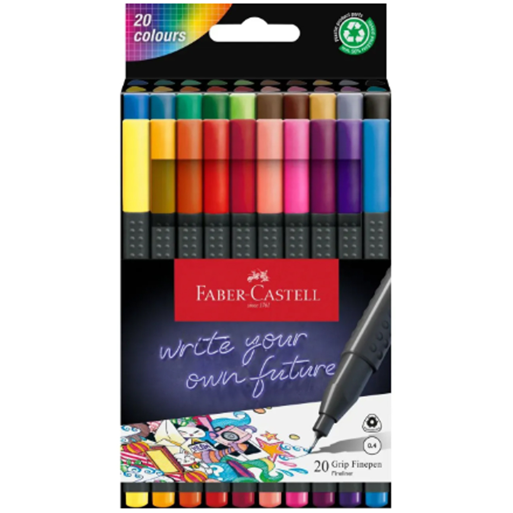 Faber-Castell: Grip színes 20db-os tűfilc készlet 0,4mm
