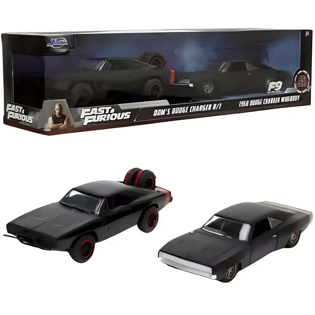 Halálos iramban: Dom Toretto Dodge Charger R/T 1970 &  Dodge Charger Widebody 1968 fém kisautója 2db-os csomag 1/32-es méretarány 13cm- Jada Toys