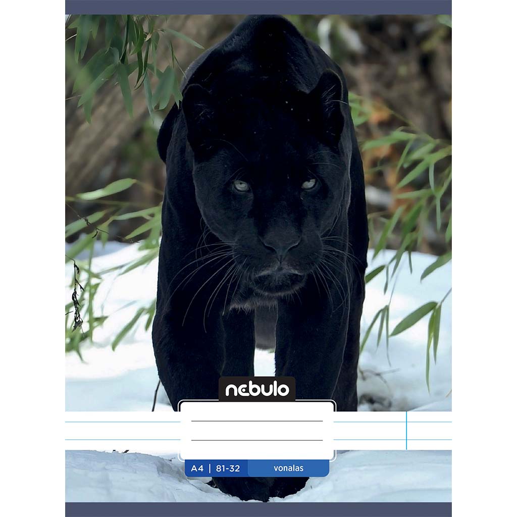 Nebulo: Tűzött vonalas állatos - Fekete párduc - mintás füzet 81-32 A/4