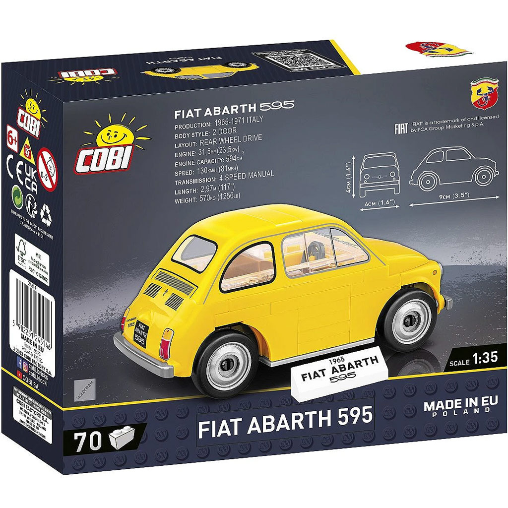 COBI: Fiat Abarth 595 építőjáték (24514) kép 4