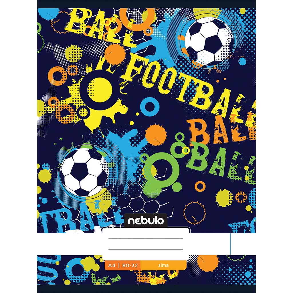 Nebulo: Tűzött sima Football labda mintás füzet 80-32 A/4