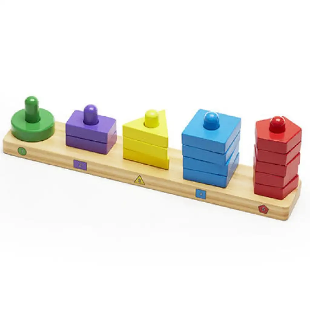 Formarendezeő toronyépítő fa készségfejlesztő - Melissa & Doug kép 2