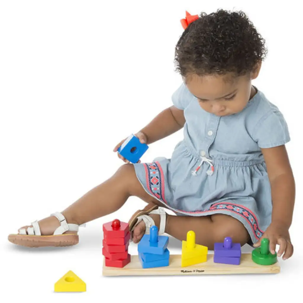 Formarendezeő toronyépítő fa készségfejlesztő - Melissa & Doug kép 3