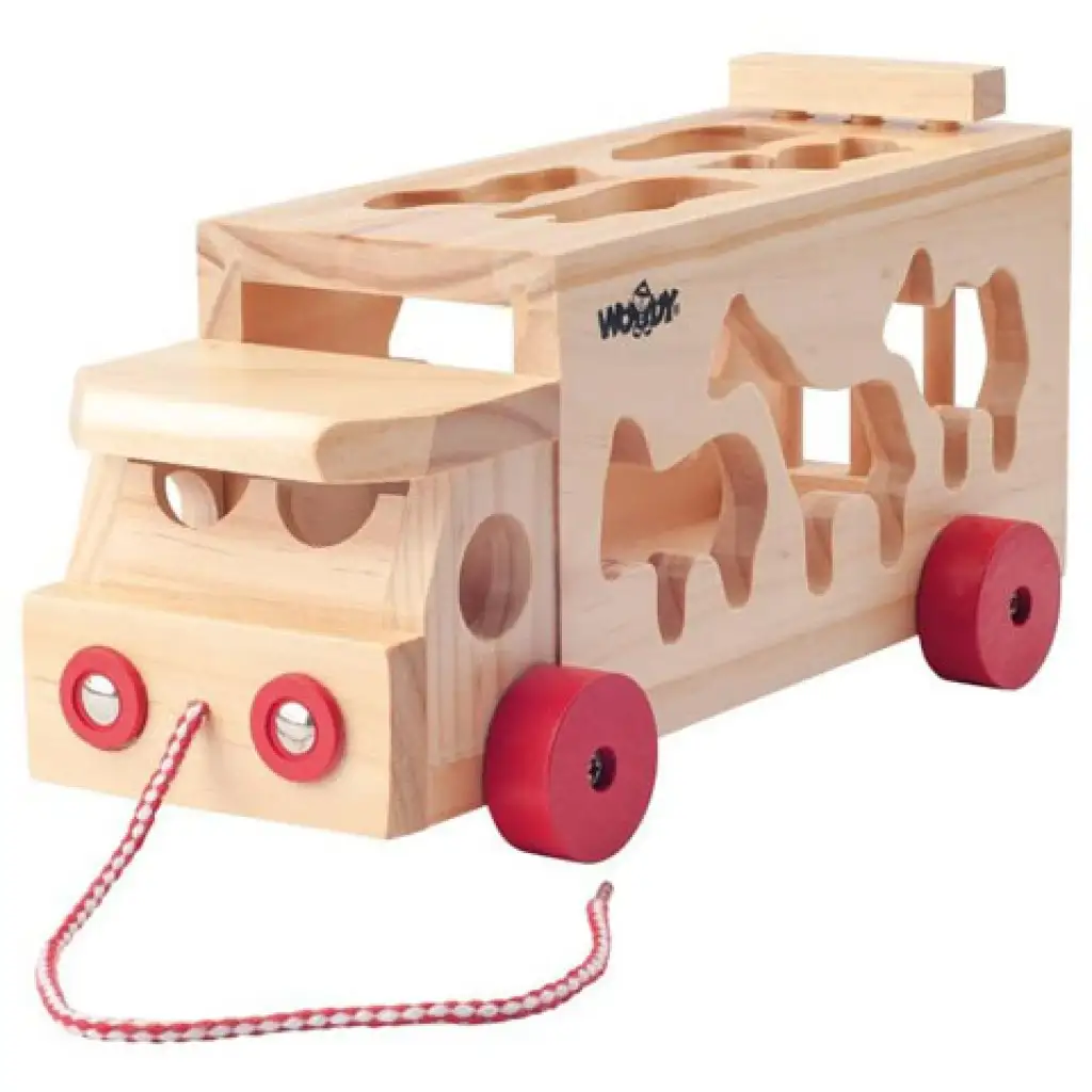 Fa formaválogató teherautó állatokkal kép 2