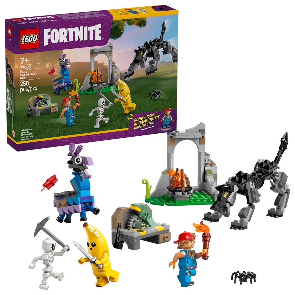 LEGO® Fortnite: Peely és Sparkplug táborhelye (77075)