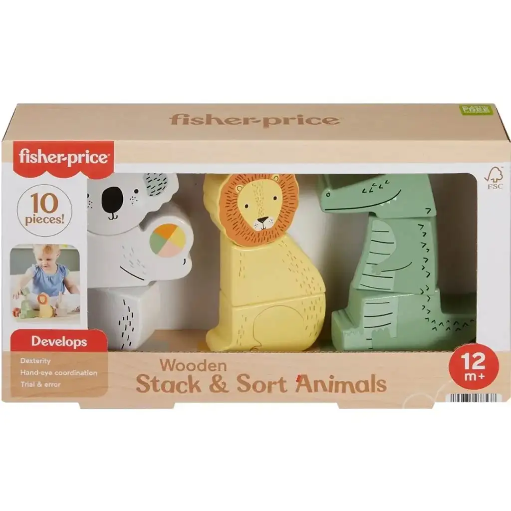 Fisher-Price: Wood Fa állatos rakosgató - Mattel