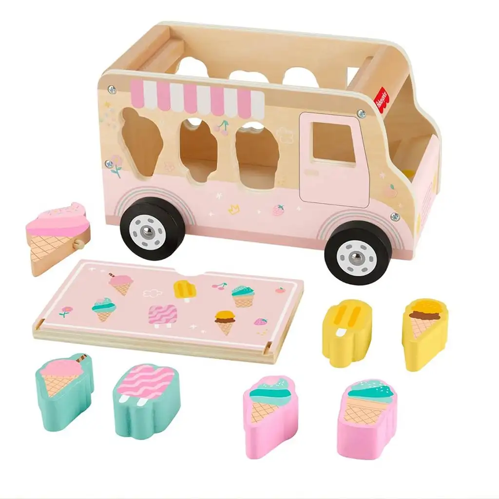 Fisher-Price: Wood Fa Fagyikocsi formaválogató - Mattel kép 2