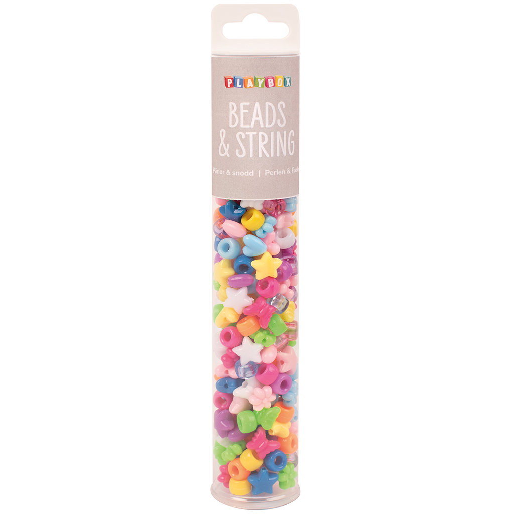 PlayBox: Színes vegyes formák fűzhető gyöngyök 200db