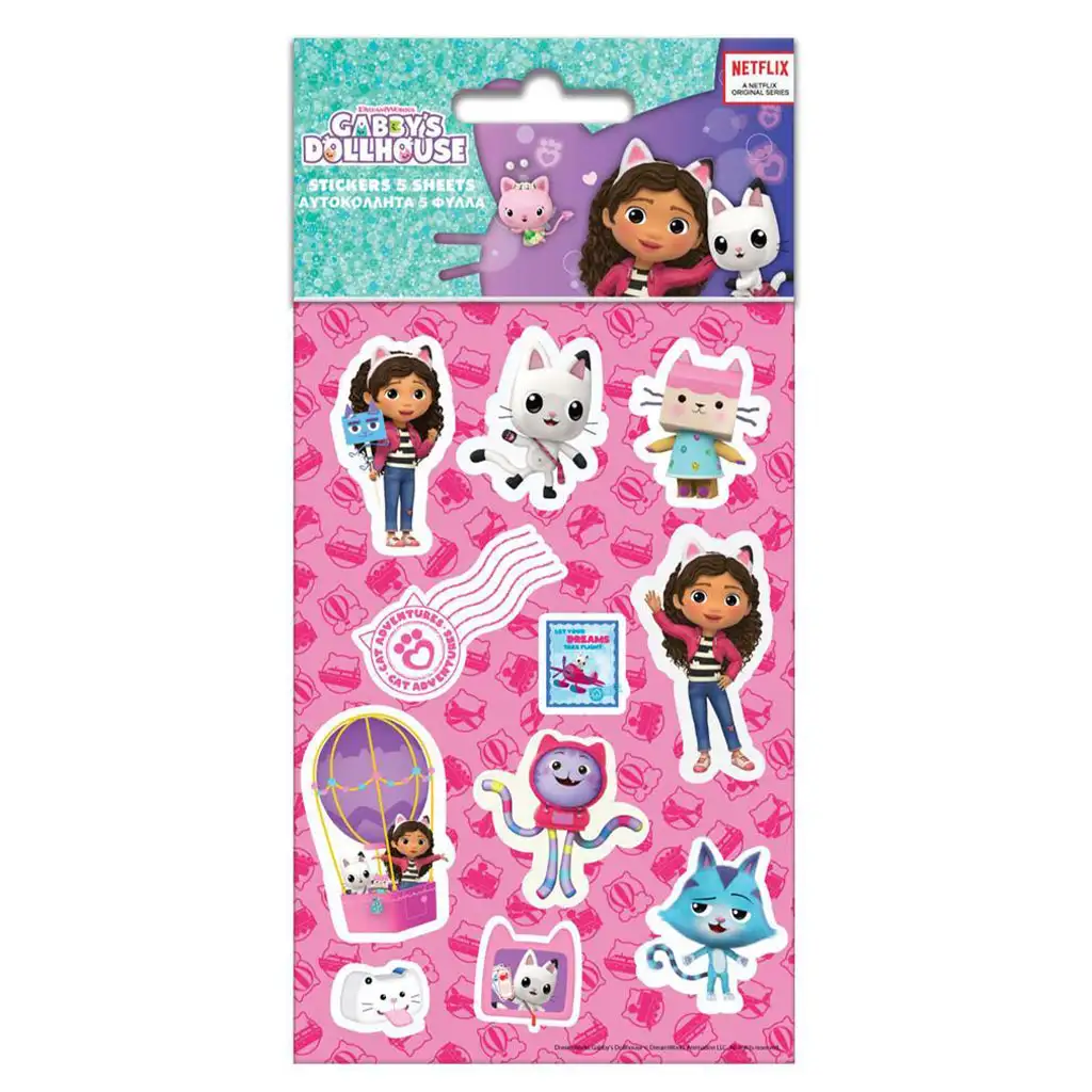 Luna: Gabi babaháza öntapadós matrica szett 8x12cm-es íven 5db