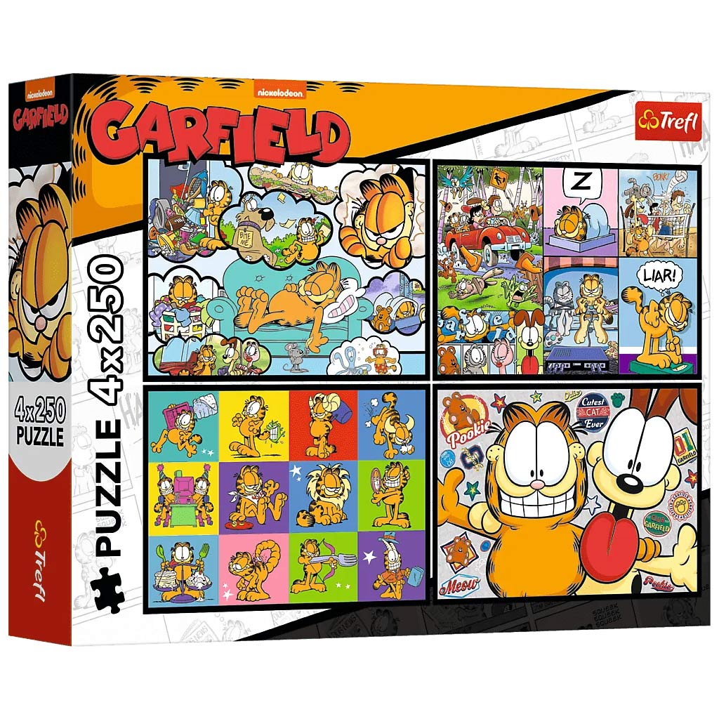 Garfield kalandjai 4x250db-os puzzle - Trefl