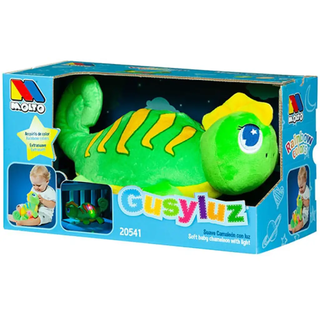 Molto: GusyLuz plüss kaméleon alvópajtás fénnyel