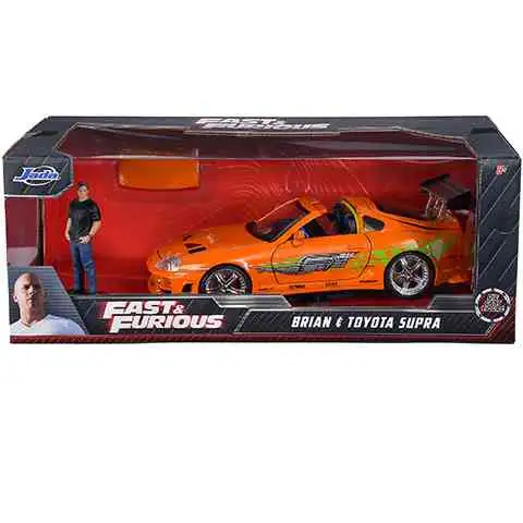 Halálos iramban: Brian figura és Toyota Supra autómodell 1/24 - Simba Toys