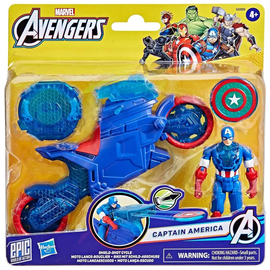 Marvel: Amerika kapitány motorral és pajzs kilövővel - Hasbro