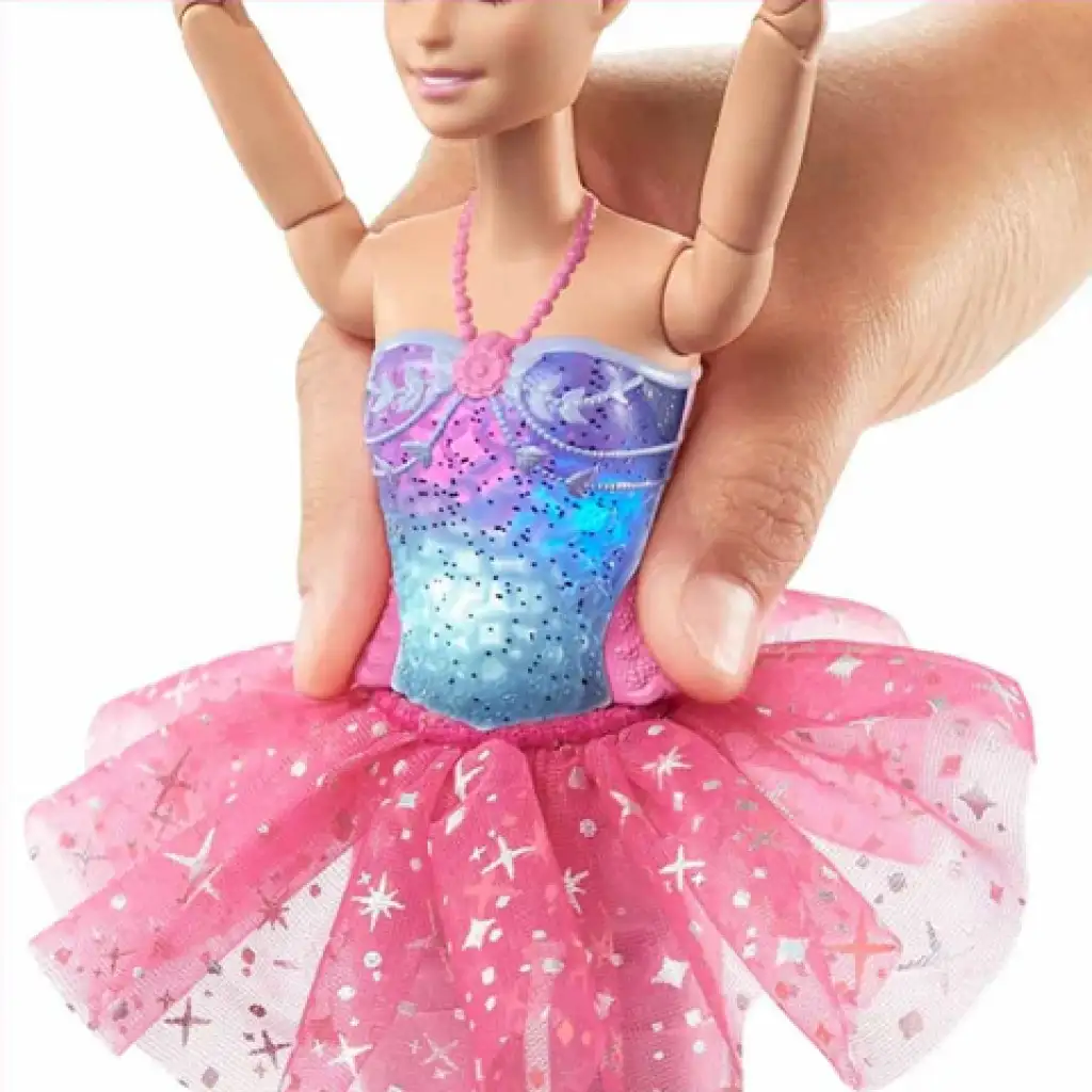 Barbie®: Tündöklő Szivárványbalerina szőke hajjal és fénnyel - Mattel kép 4