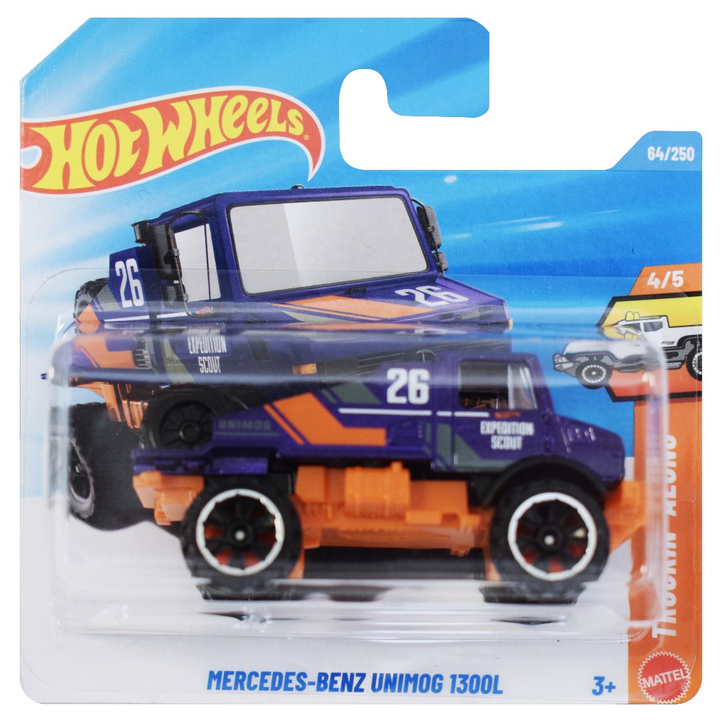 Hot Wheels: Mercedes-Benz Unimog 1300L lila kisautó 1/64 - Mattel