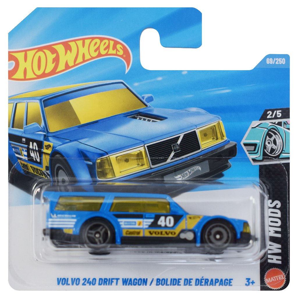 Hot Wheels: Volvo 240 Drift Wagon / Bolide De Dérapage kék kisautó 1/64 - Mattel