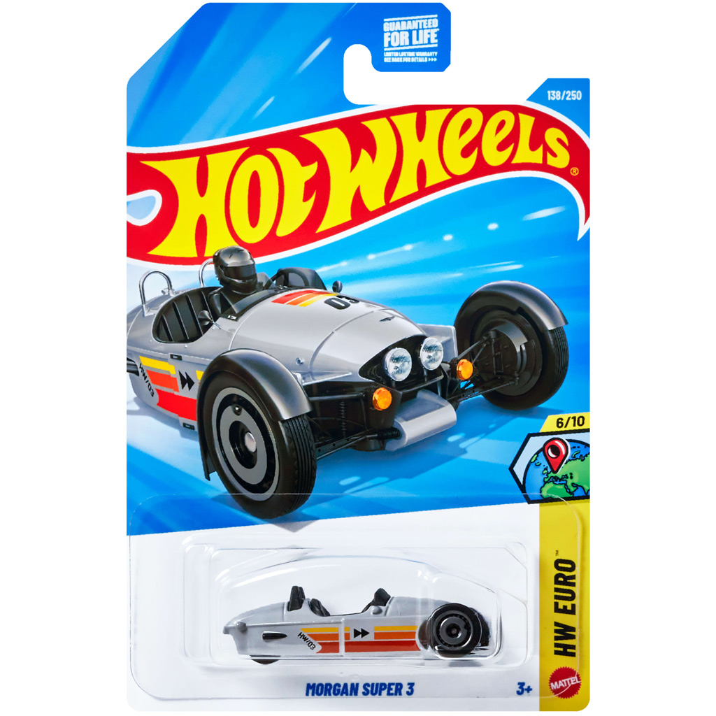 Hot Wheels: Morgan Super 3 ezüst kisautó 1/64 – Mattel