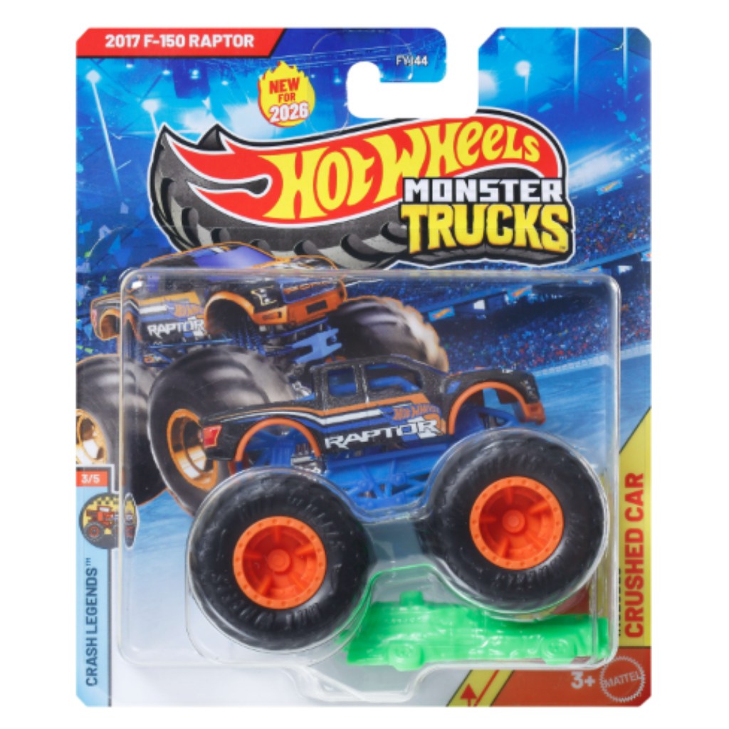 Hot Wheels Monster Trucks: 2017 Ford F-150 Raptor monster kisautó 1/64 – Mattel