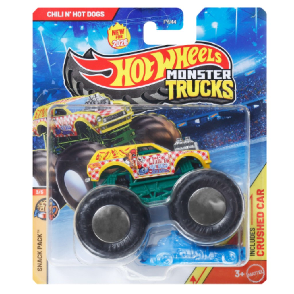Hot Wheels Monster Trucks: Chili N’ Hot Dogs monster kisautó 1/64 – Mattel