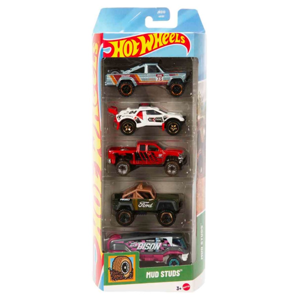 Hot Wheels: Mud Studs járművek 5db-os kisautó szett - Mattel