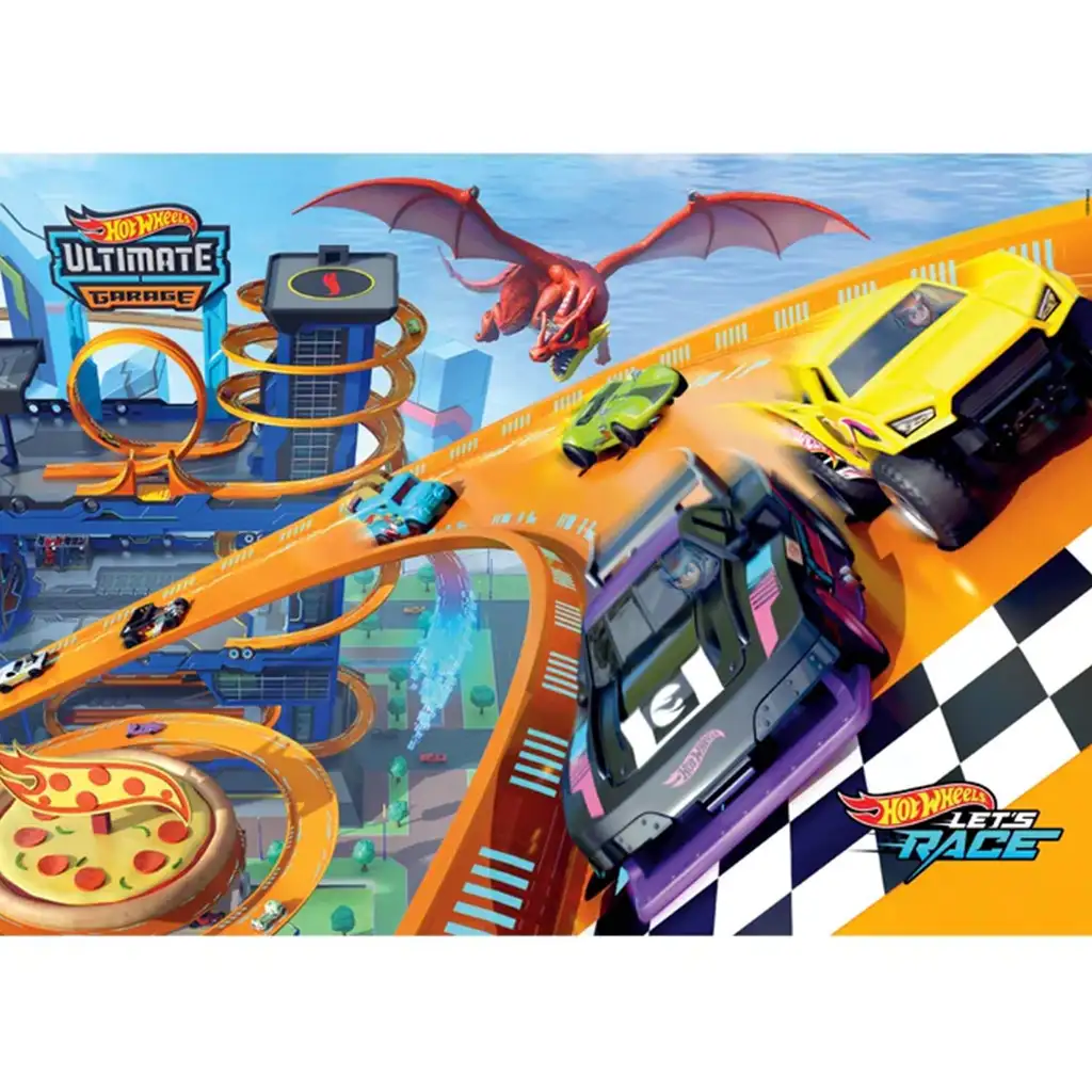 Hot Wheels verseny 104db-os supercolor puzzle - Clementoni kép 2