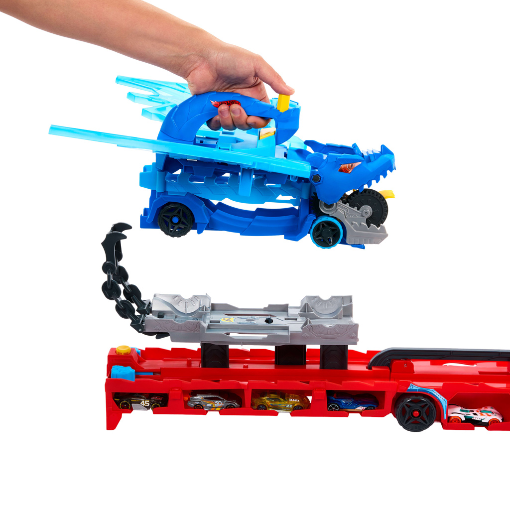Hot Wheels City: Sárkányjárgány autószállító - Mattel kép 3