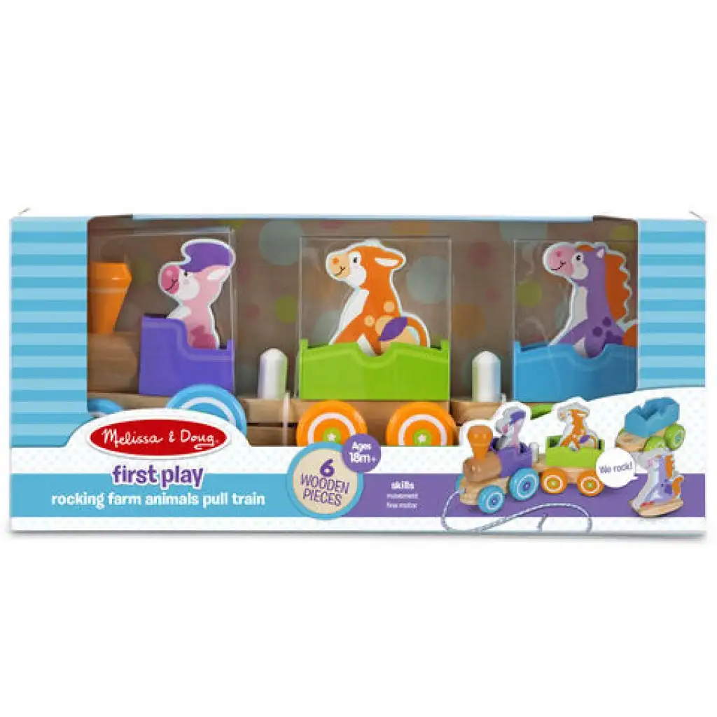 Húzható fa vonat a farm állataival - Melissa & Doug
