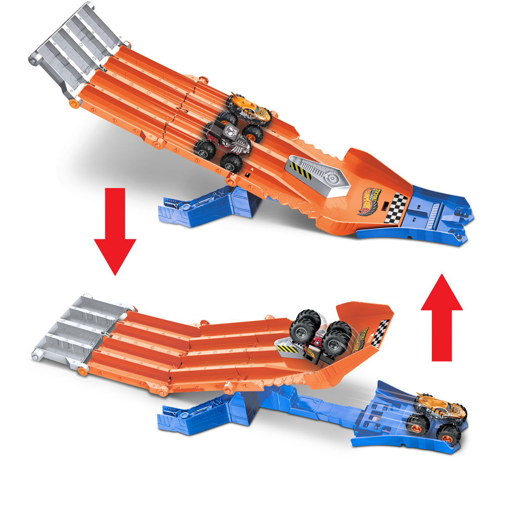 Hot Wheels Monster Trucks: Hajsza pályaszett 2db kisautóval - Mattel kép 4