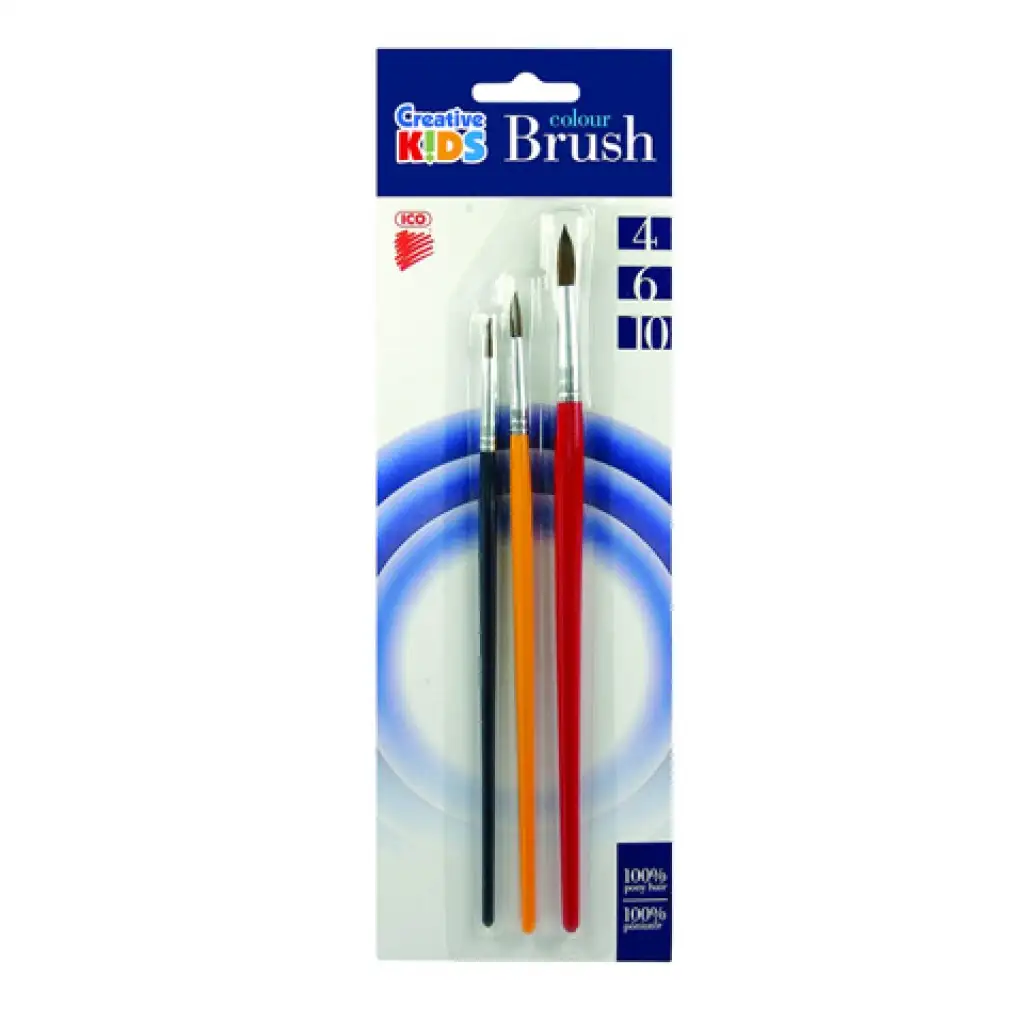 ICO: ecsetkészlet festett fanyelű