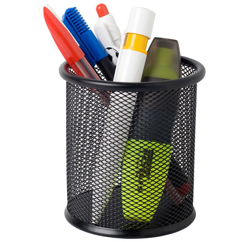 ICO: Fémhálós asztali írószertartó fekete