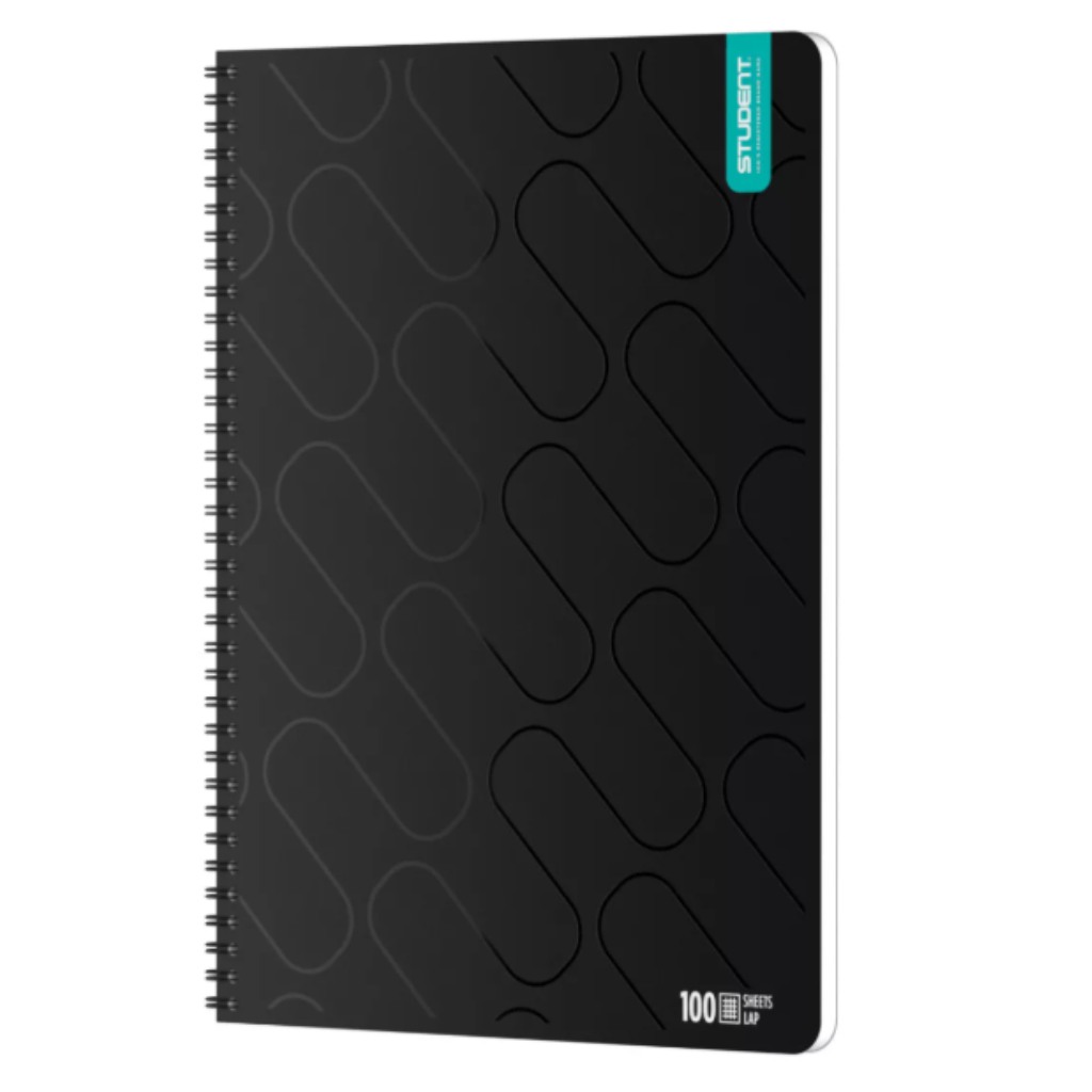 ICO: Student Prémium Black Spirál Füzet A/4 kockás 100 Lapos