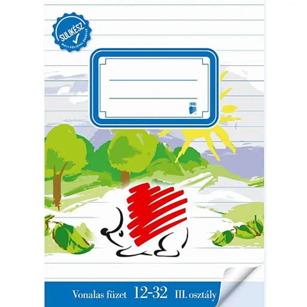 ICO: SÜNI 3. osztályos sulikész bekötött vonalas füzet A/5 12-32