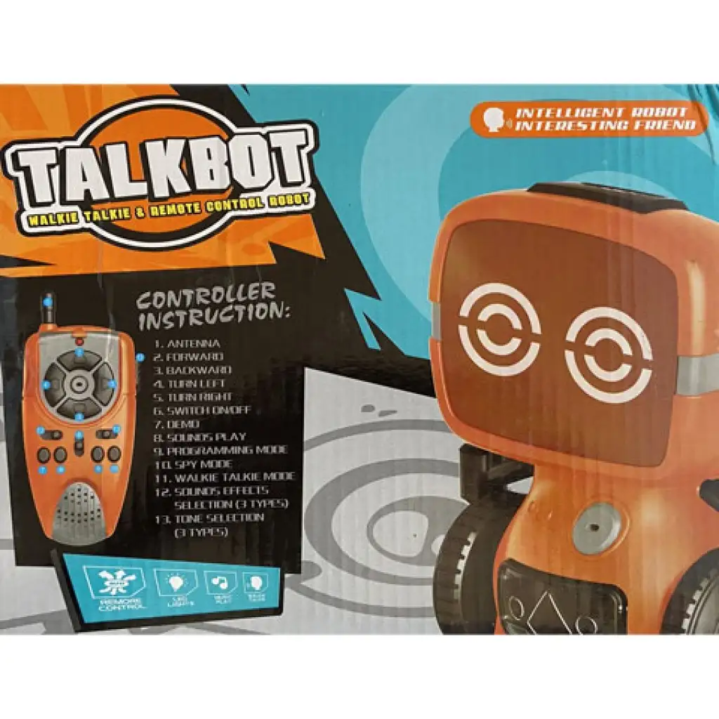 RC interaktív TalkBot robot walkie-talkie üzemóddal narancssárga színben 2,4GHz kép 7