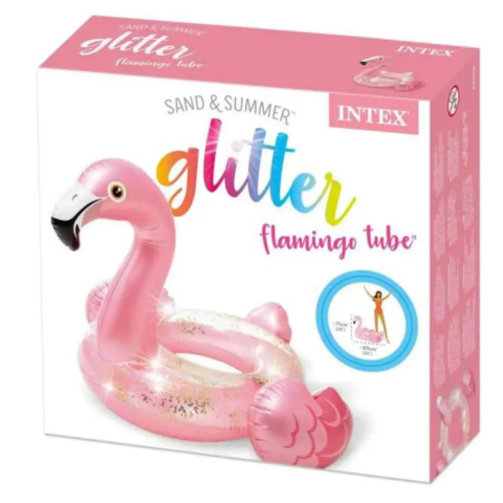 Csillámos flamingó úszógumi 99x89x71cm - Intex kép 3
