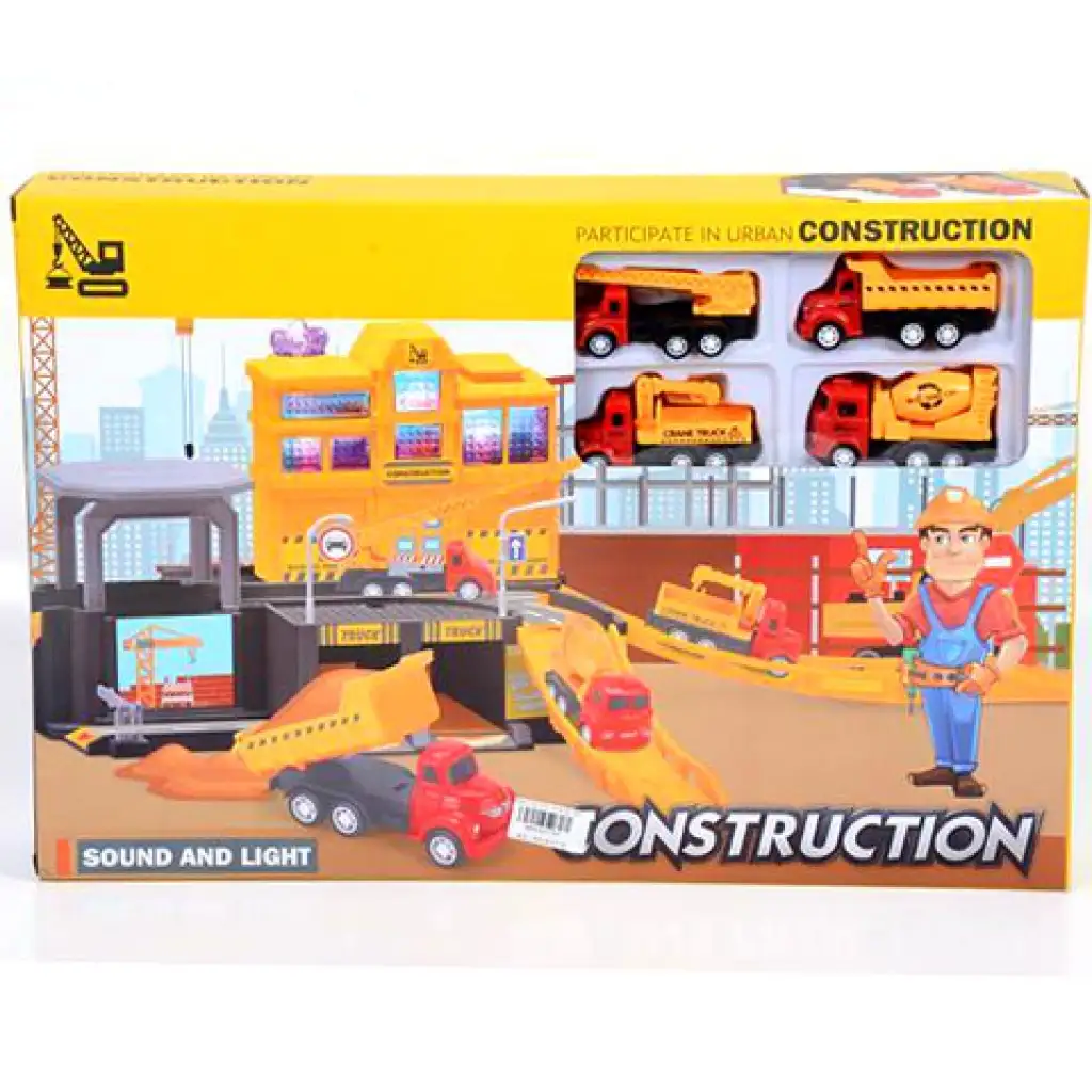 Ipartelep fénnyel és hanggal, 4db kisautóval