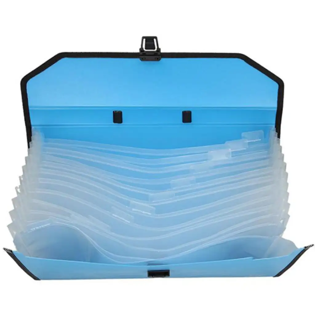 Spirit: Kék irattartó mappa A4 12 rekeszes fogantyúval kép 2