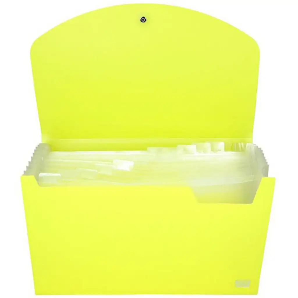 Spirit: Irattartó mappa A4 12 rekeszes neon sárga kép 2