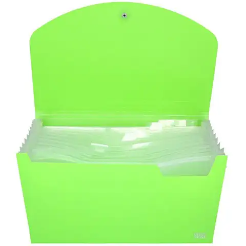 Spirit: Irattartó mappa A4 12 rekeszes neon zöld kép 2