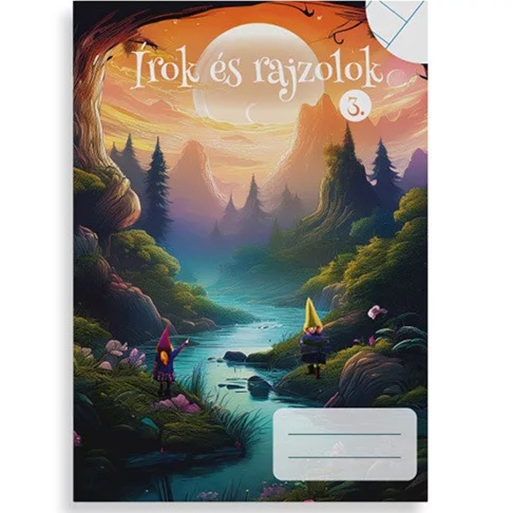 Írok és rajzolok 3. osztályos 2 az 1-ben vonalas és sima füzet A/5