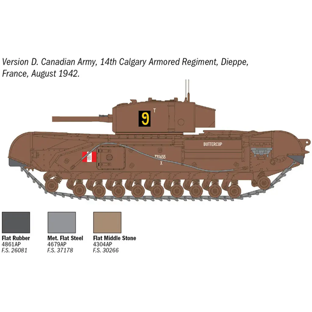 Italeri 1/72 Churchill Mk. III tank makett kép 6