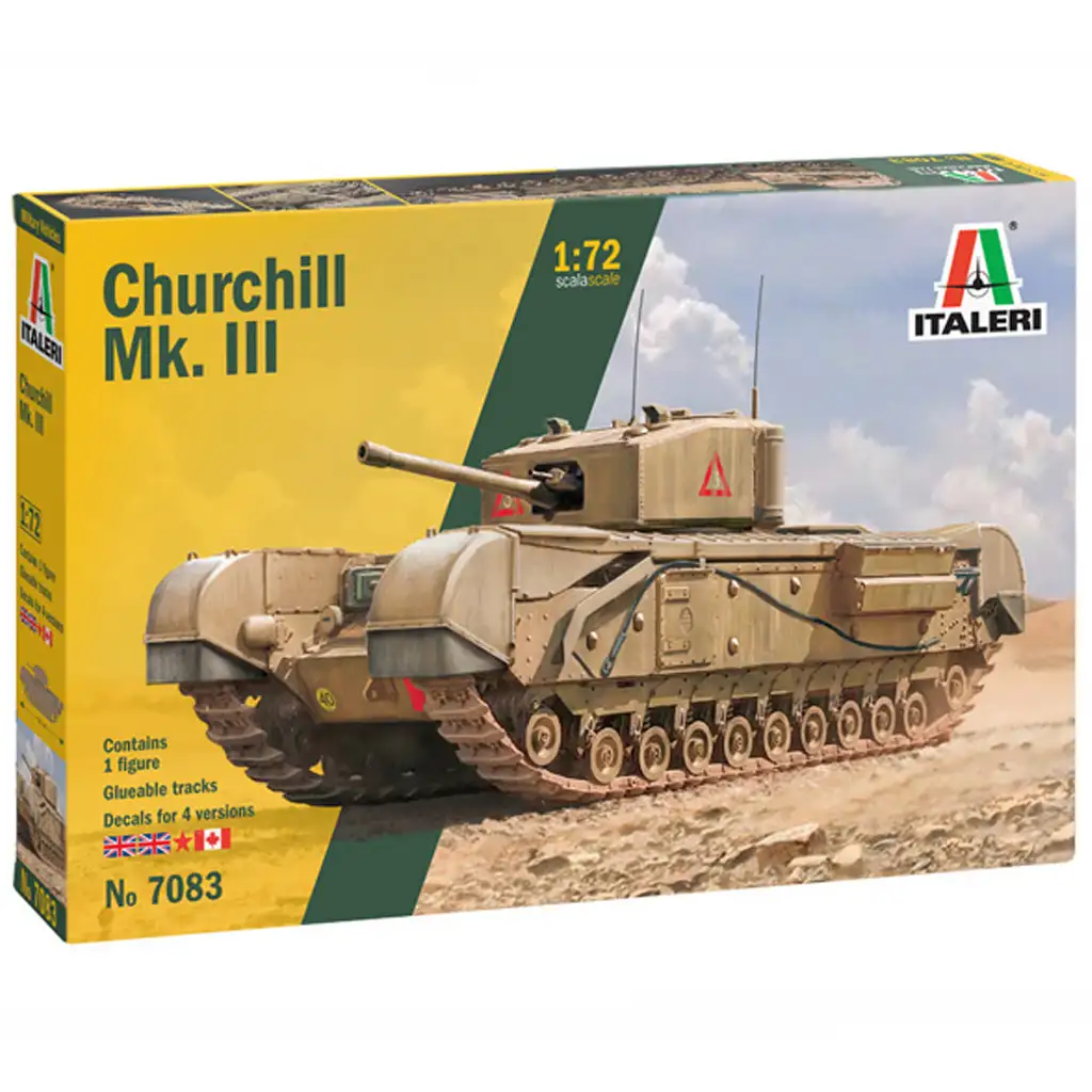 Italeri 1/72 Churchill Mk. III tank makett