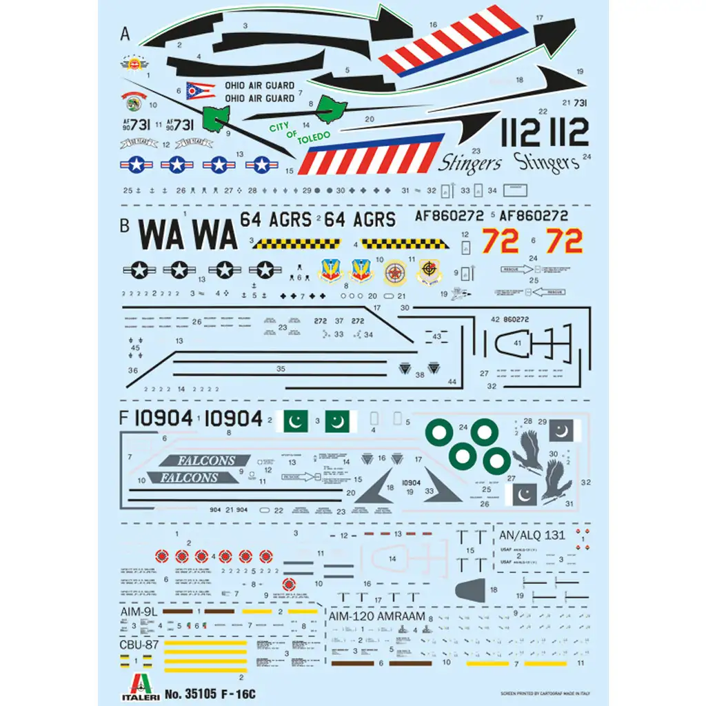 Italeri 1/48 F-16C Fighting Falcon vadászrepülőgép makett kép 2