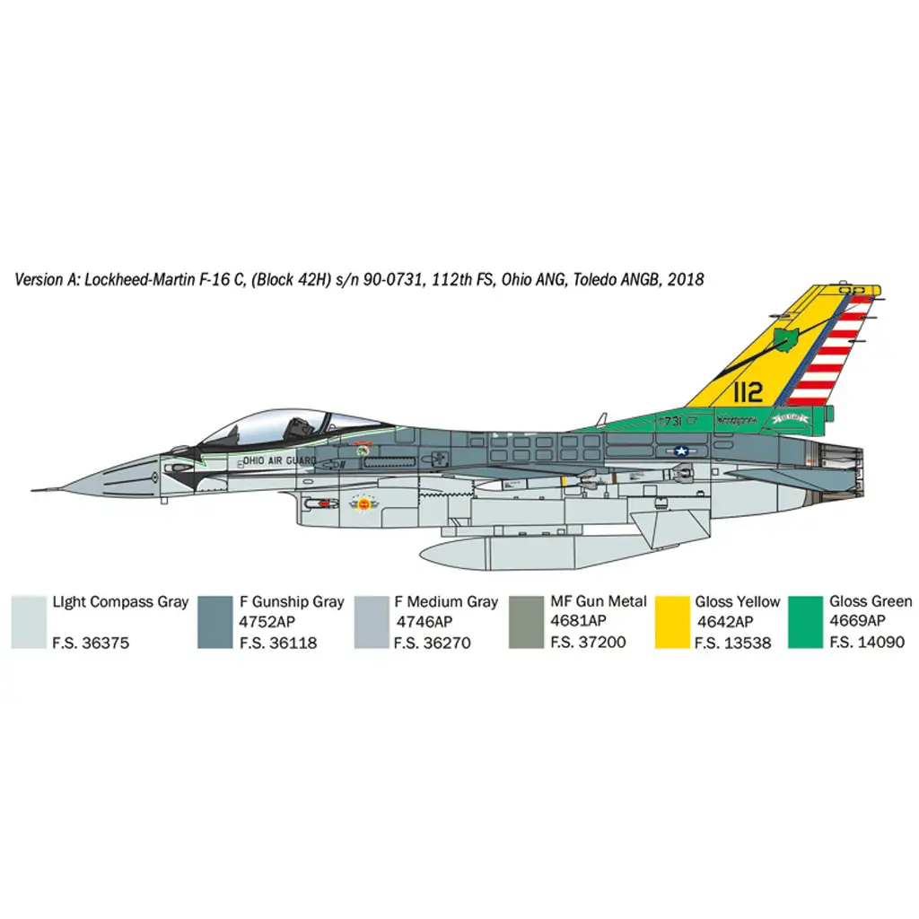 Italeri 1/48 F-16C Fighting Falcon vadászrepülőgép makett kép 3