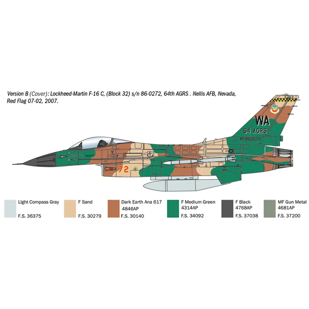 Italeri 1/48 F-16C Fighting Falcon vadászrepülőgép makett kép 4