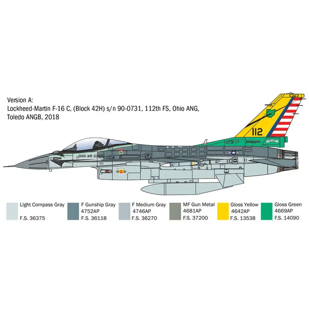 Italeri 1/48 F-16C Fighting Falcon repülőgép makett kép 3